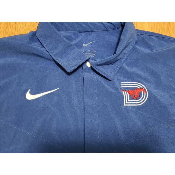 Nike SMU Mustangs Coaches Polo Shirt Mens XL DJ5123-496 Blue Golf Football Logo - Picture 5 of 8